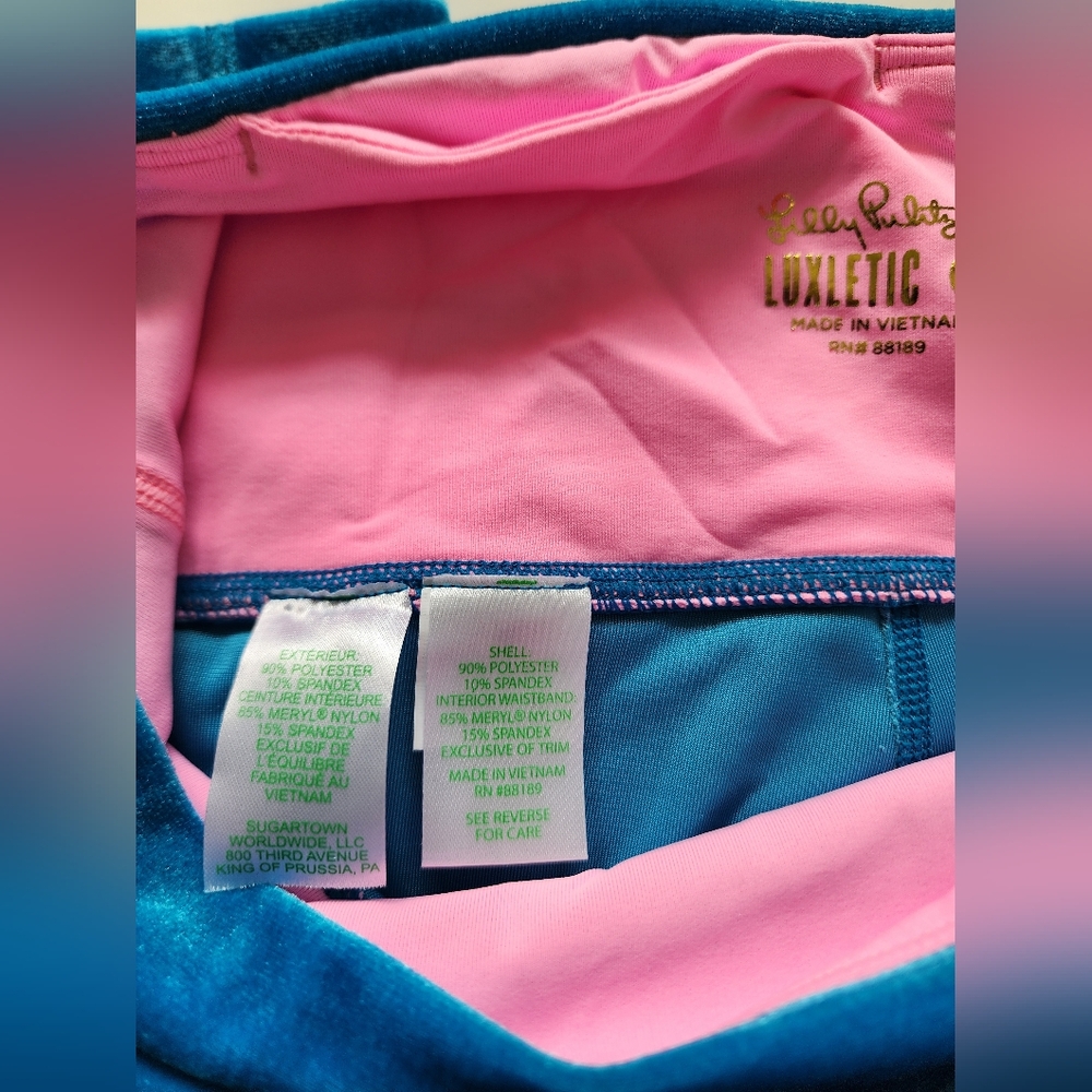 Lilly Pulitzer Weekender Luxletic High Rise Velour Leggings & Cassis Top Set NWT - Picture 13 of 16
